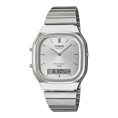Casio Vintage AQ-240E-7AEF Armbanduhr Silber • Analog-Digital • Retro-modernes Design, Bild 2