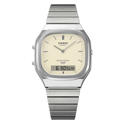 Casio AQ-240E-7A2EF Edgy Collection Armbanduhr Crème • Analog-Digital • Retro-Moderne Ästhetik, Bild 7