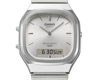 Casio Vintage AQ-240E-7AEF Armbanduhr Silber • Analog-Digital • Retro-modernes Design, Bild 6