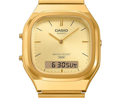 Casio Vintage AQ-240EG-9AEF Armbanduhr Gold • Analog-Digital • Retro-Design, Bild 6