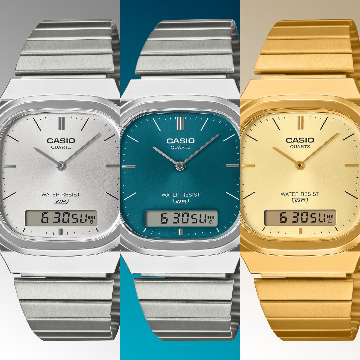 Casio Vintage AQ-240E-7AEF Armbanduhr Silber • Analog-Digital • Retro-modernes Design, Bild 7