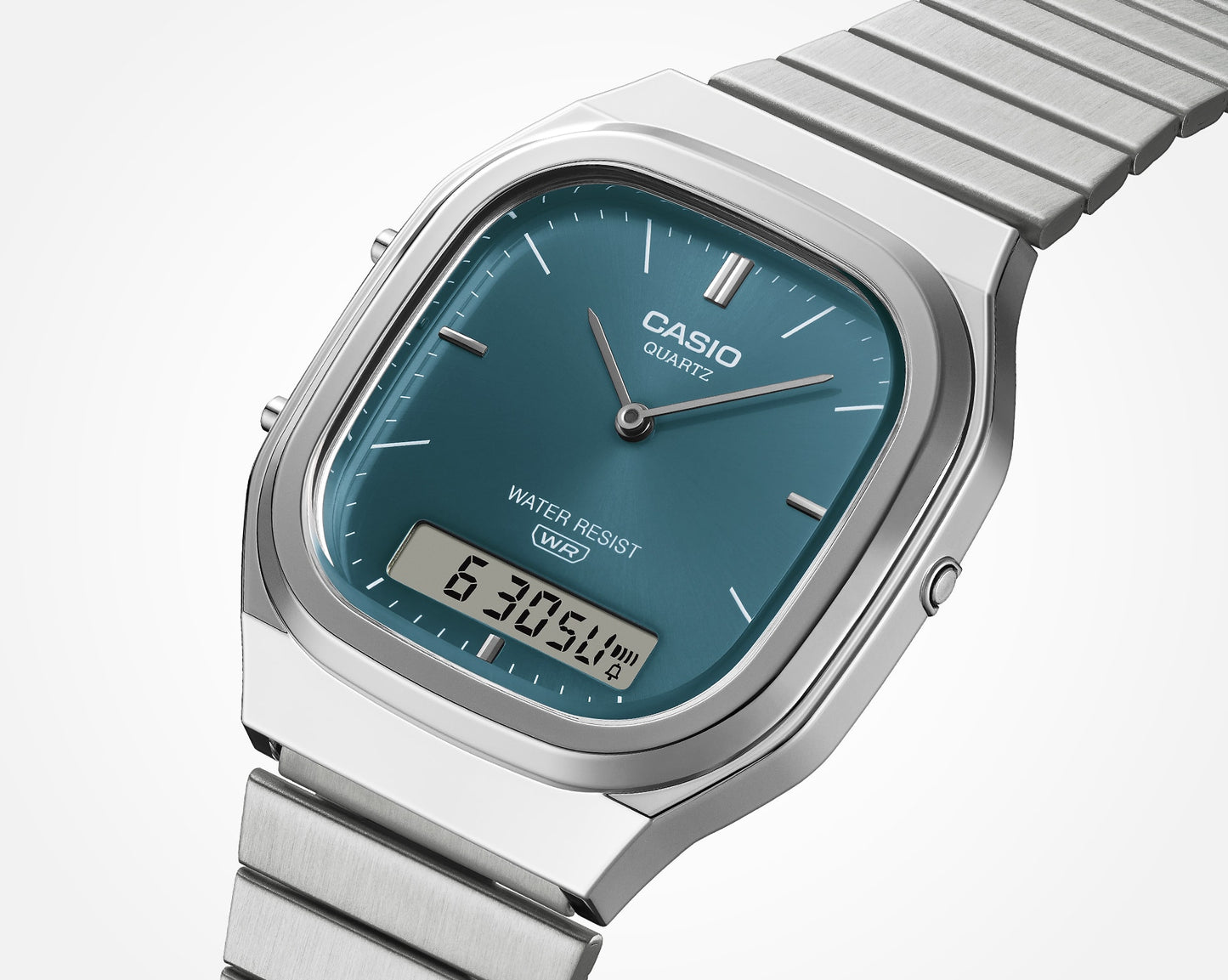 Casio Vintage AQ-240E-3AEF Armbanduhr Silber • Analog-Digital • Retro-modernes Design, Bild 5