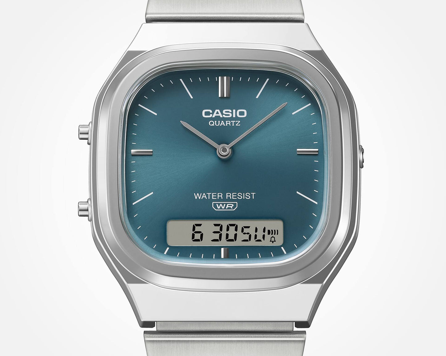 Casio Vintage AQ-240E-3AEF Armbanduhr Silber • Analog-Digital • Retro-modernes Design, Bild 6