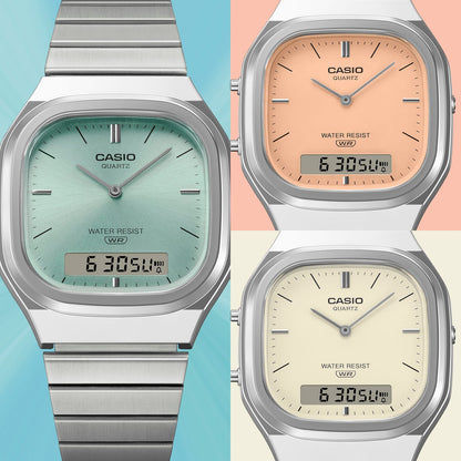 Casio Vintage AQ-240E-2AEF Armbanduhr Hellblau • Analog-Digital • Retro-modern, Bild 6