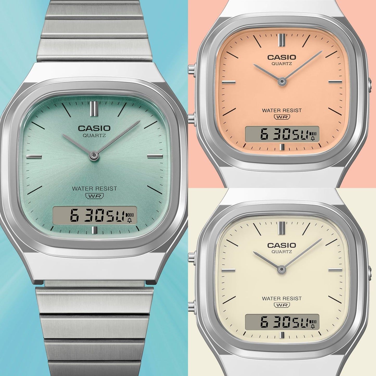 Casio AQ-240E-4AEF Edgy Collection Armbanduhr Pfirsich • Ana-Digi Anzeige • Retro-Modern Design, Bild 6