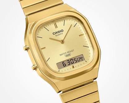 Casio Vintage AQ-240EG-9AEF Armbanduhr Gold • Analog-Digital • Retro-Design, Bild 5