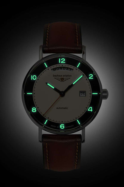 Bauhaus Aviation 2462-2 Herren Armbanduhr • Automatikwerk Miyota 8285 • Vintage Pilot Design, Bild 2
