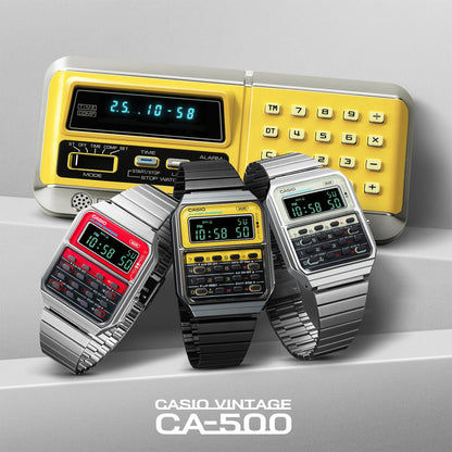 Casio CA-500WEGG-9BEF Herren Armbanduhr Vintage • 8-stelliger Taschenrechner • Retro-Design, Bild 3