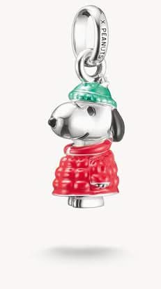 THOMAS SABO PEANUTS Snoopy Winterjacke Charm-Anhänger – Sterling Silber Emaille