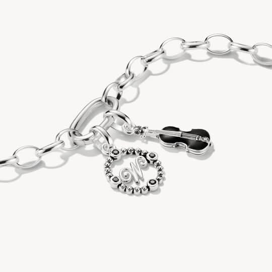 Elegant Wednesday W Zirconia Silver Charm Pendant Connect - THOMAS SABO Model: CC1317-643-11
