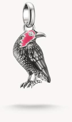 Wednesday Crow Zirconia Connect Charm Pendant in 925 Sterling Silver - Thomas Sabo Model: CC1318-691-11