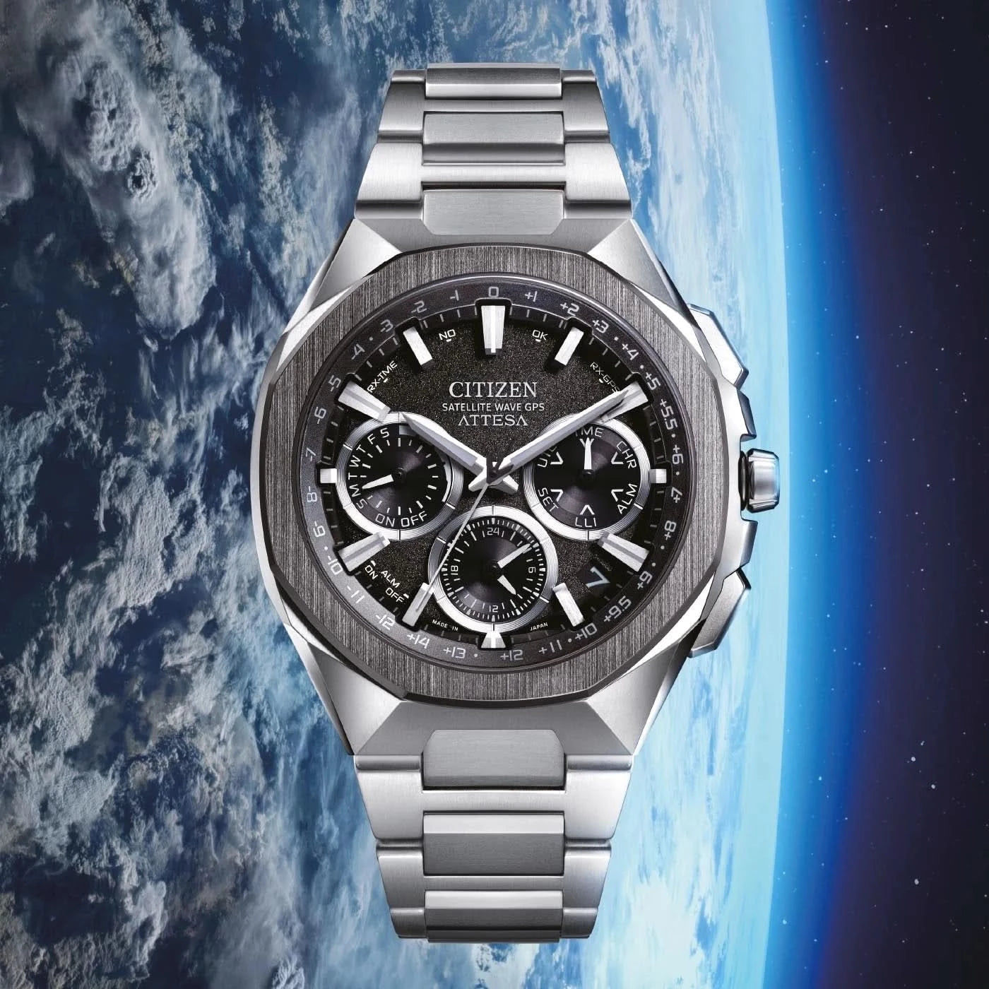 Citizen CC4104-53E Herrenuhr • Satellite Wave GPS • Super Titanium