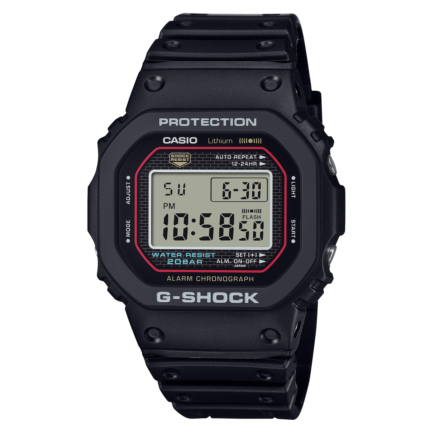 Casio DW-5000R-1AER G-Shock Herrenuhr Schwarz • Digitaler Chronograph • 20 bar wasserdicht, Bild 2