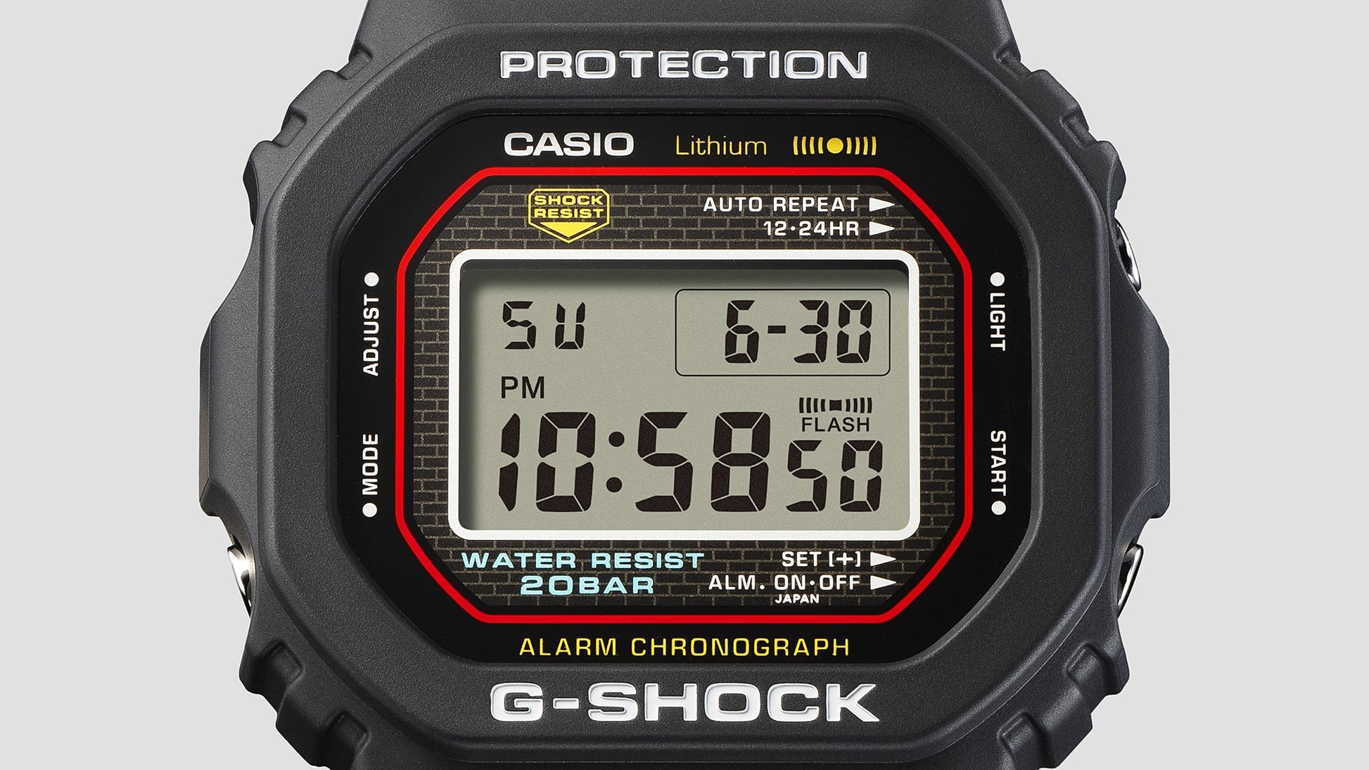 Casio DW-5000R-1AER G-Shock Herrenuhr Schwarz • Digitaler Chronograph • 20 bar wasserdicht, Bild 6