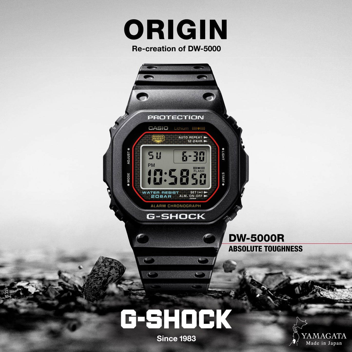 Casio DW-5000R-1AER G-Shock Herrenuhr Schwarz • Digitaler Chronograph • 20 bar wasserdicht, Bild 3