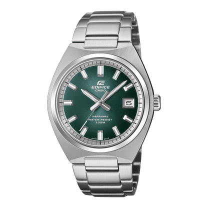 Herrenarmbanduhr mit grünem Zifferblatt, silbernem Edelstahlband, Datumsfenster