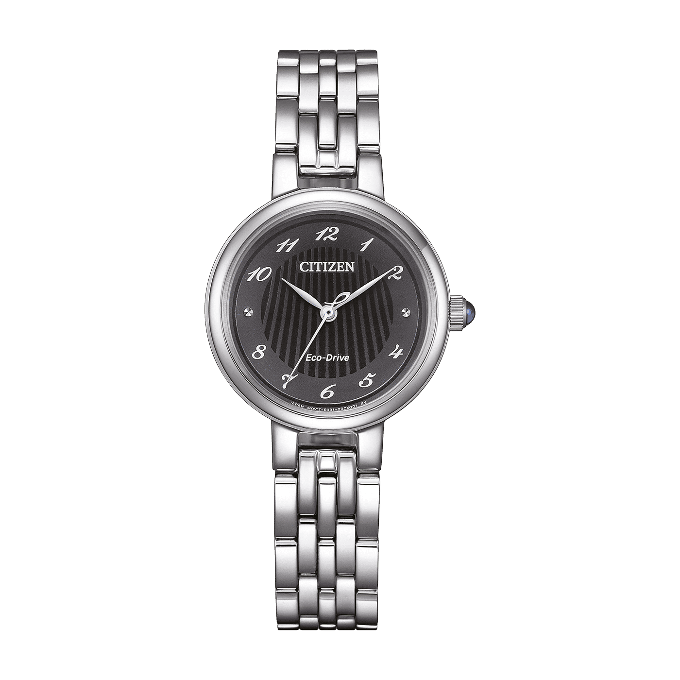 Citizen L-Line EM0990-81E Damenuhr Schwarz • Eco-Drive Saphirglas • Edelstahlarmband