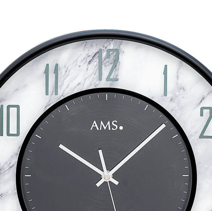 AMS Funk F5588A Wanduhr • Marmoroptik • Modern