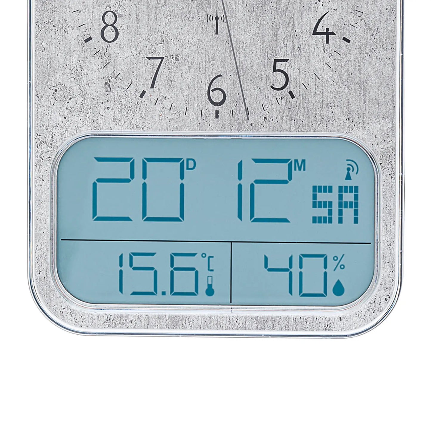 AMS Funk F5891B Wanduhr · Analog-Digital · Temperatur & Feuchtigkeit