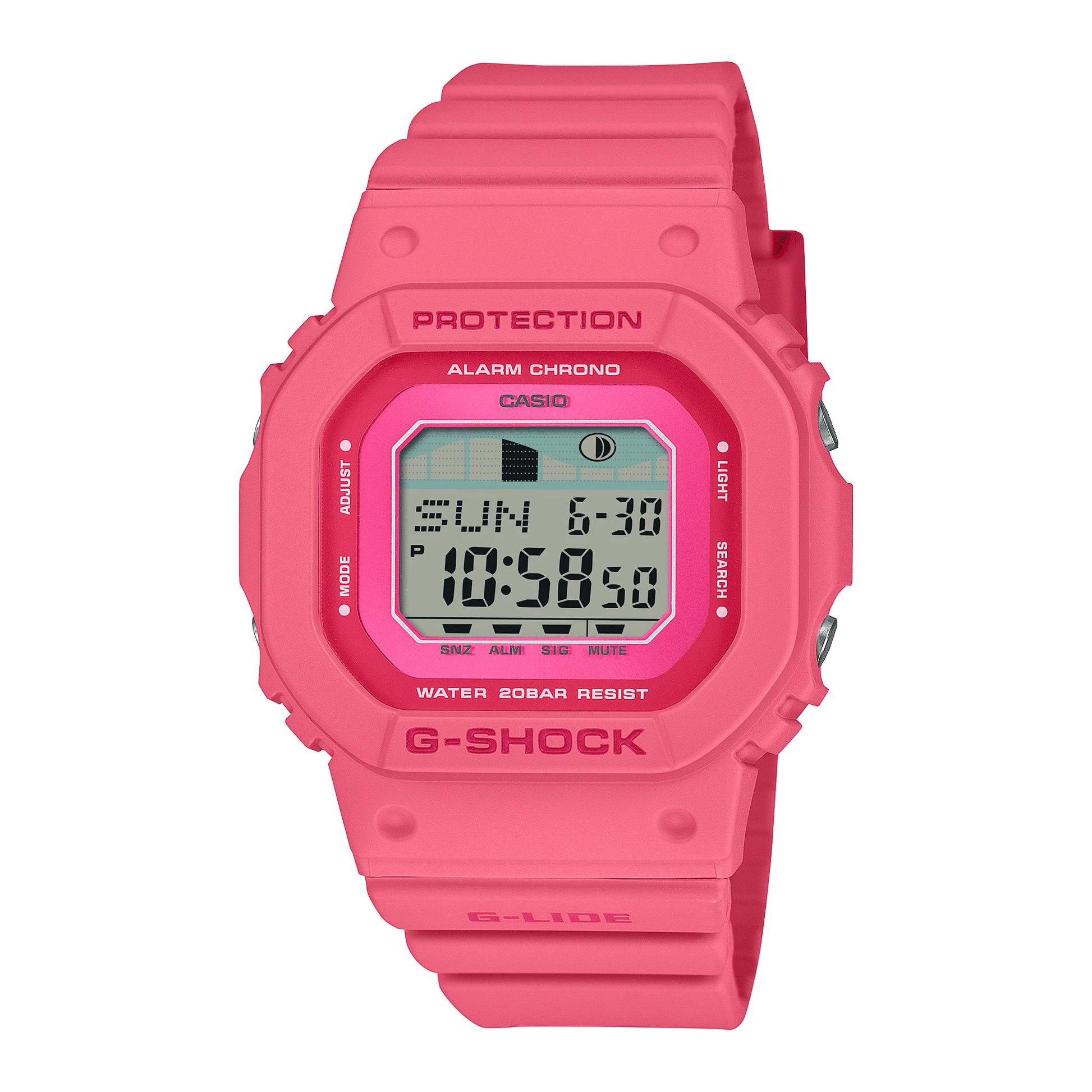 Casio GLX-S5610-4ER Damen Digitaluhr G-Lide Pink • Gezeitengrafik & Monddaten • Biobasiertes Resin, Bild 2
