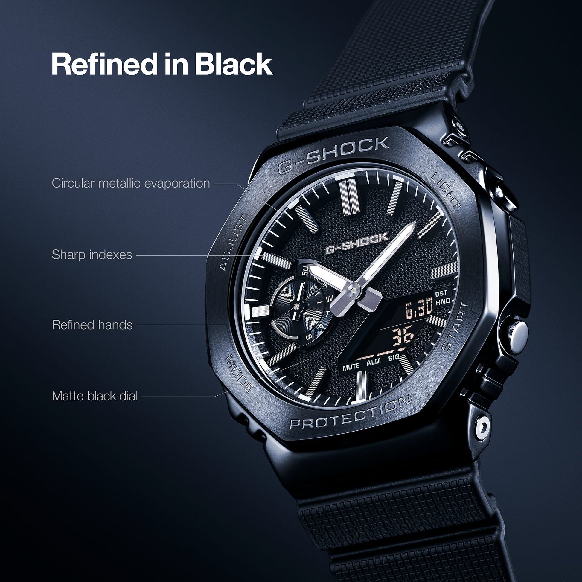Casio G-SHOCK GM-2100LXB-1AER Herrenuhr • Mattschwarzes Zifferblatt • Bio-Harz-Armband, Bild 4