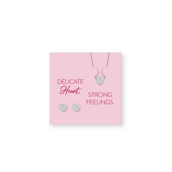 BERING Schmuckset-Karte mit Herz-Design und Text „DELICATE“