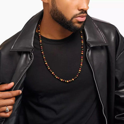 Men's Necklace, Talisman with Tiger's Eye Beads - Thomas Sabo Model: KE2304-826-7