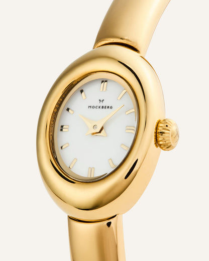 Mockberg Belle Oval Petite MB1771 Damen Armbanduhr Goldfarben • Mineralglas • Bangle-Armband, Bild 3