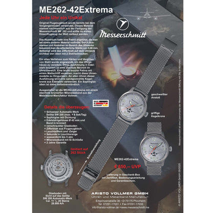 Messerschmitt ME 262 ME-262-42EXTREMA Herren Armbanduhr Brüniert • Automatikwerk ARISTOMATIC SW 200-1 • Limited Edition 262