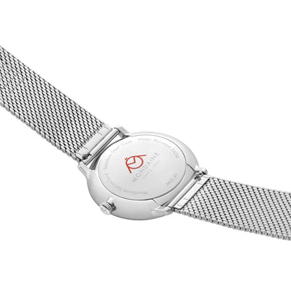 Mondaine Doppio MLE.41210.SM Herrenuhr Silber • Saphirglas mit Antireflexbeschichtung • Schweizer Quarzwerk RONDA 515 RL