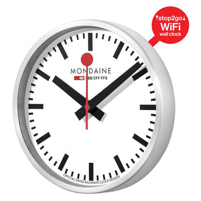 Mondaine stop2go MSM.25S11.1 Armbanduhr Weiß • WiFi-Synchronisation • Ikonisches Schweizer Bahnhofsuhren-Design, Bild 3