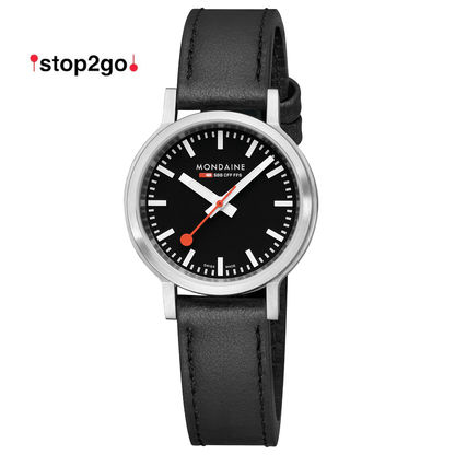 Mondaine Stop2go MST.34020.LBV.SET Damenuhr Schwarz • Saphirglas • Swiss Made Quarzwerk, Bild 8