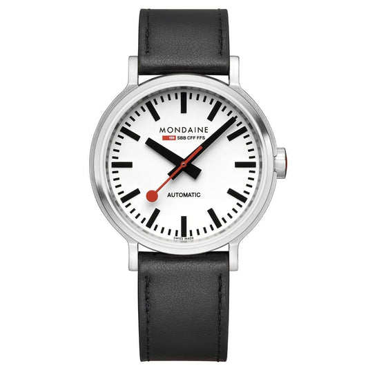 Mondaine Original MST.4161B.LBV Herrenuhr Schwarz • Automatikwerk Sellita SW200-1 • Saphirglas