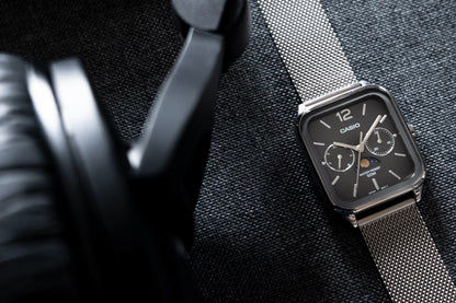 Casio Timeless Collection MTP-M305M-8AVER Herrenuhr • Mondphasenanzeige • Mesh-Armband