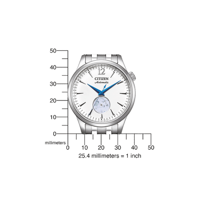 Citizen NH9131-73A Herrenuhr Silber • Automatikwerk mit Open Heart • Kaliber 8229, Bild 4