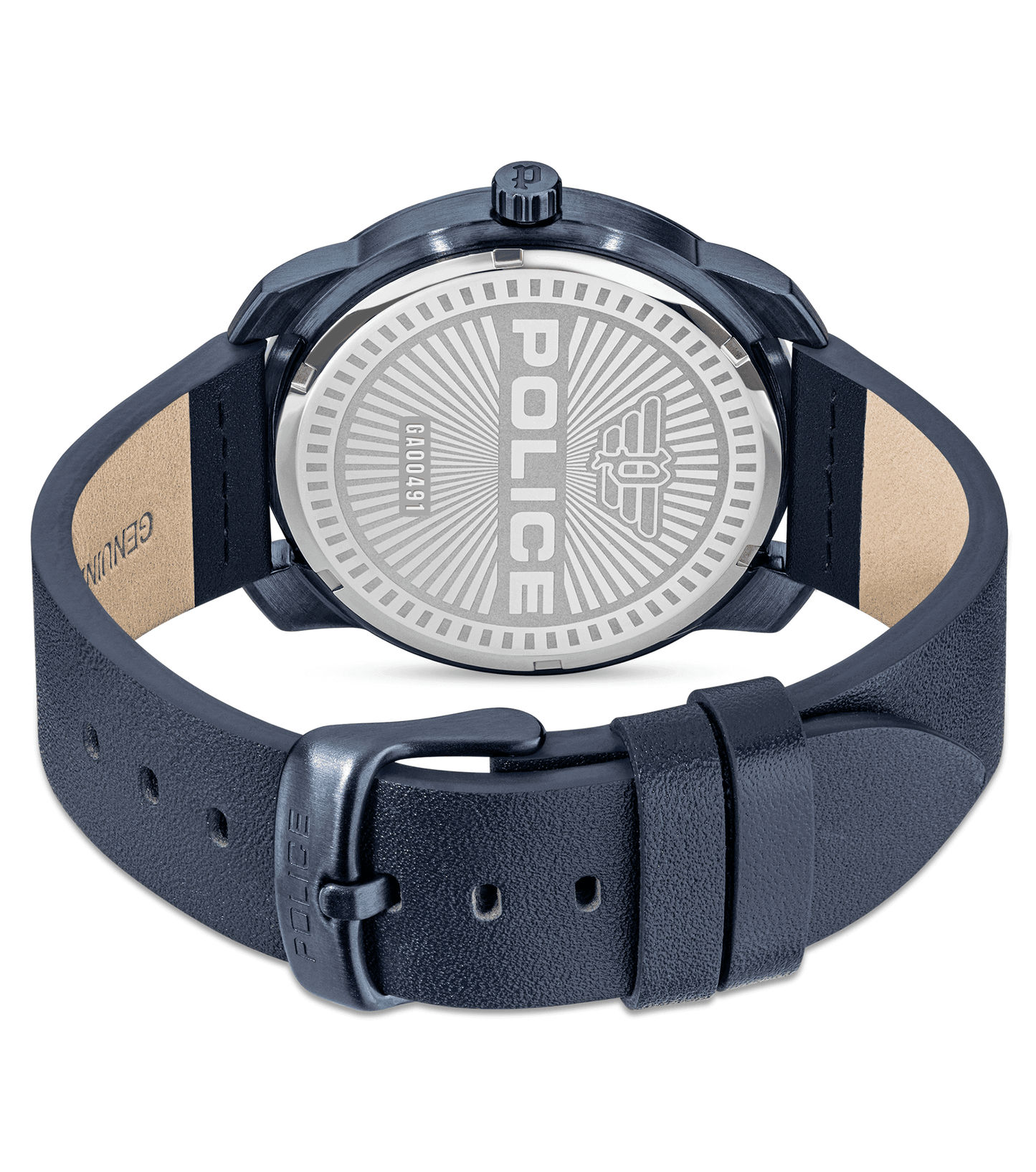 Police Protector PEWGA0049103 Herrenuhr Blau • Skelettiertes Zifferblatt • Lederarmband, Bild 3
