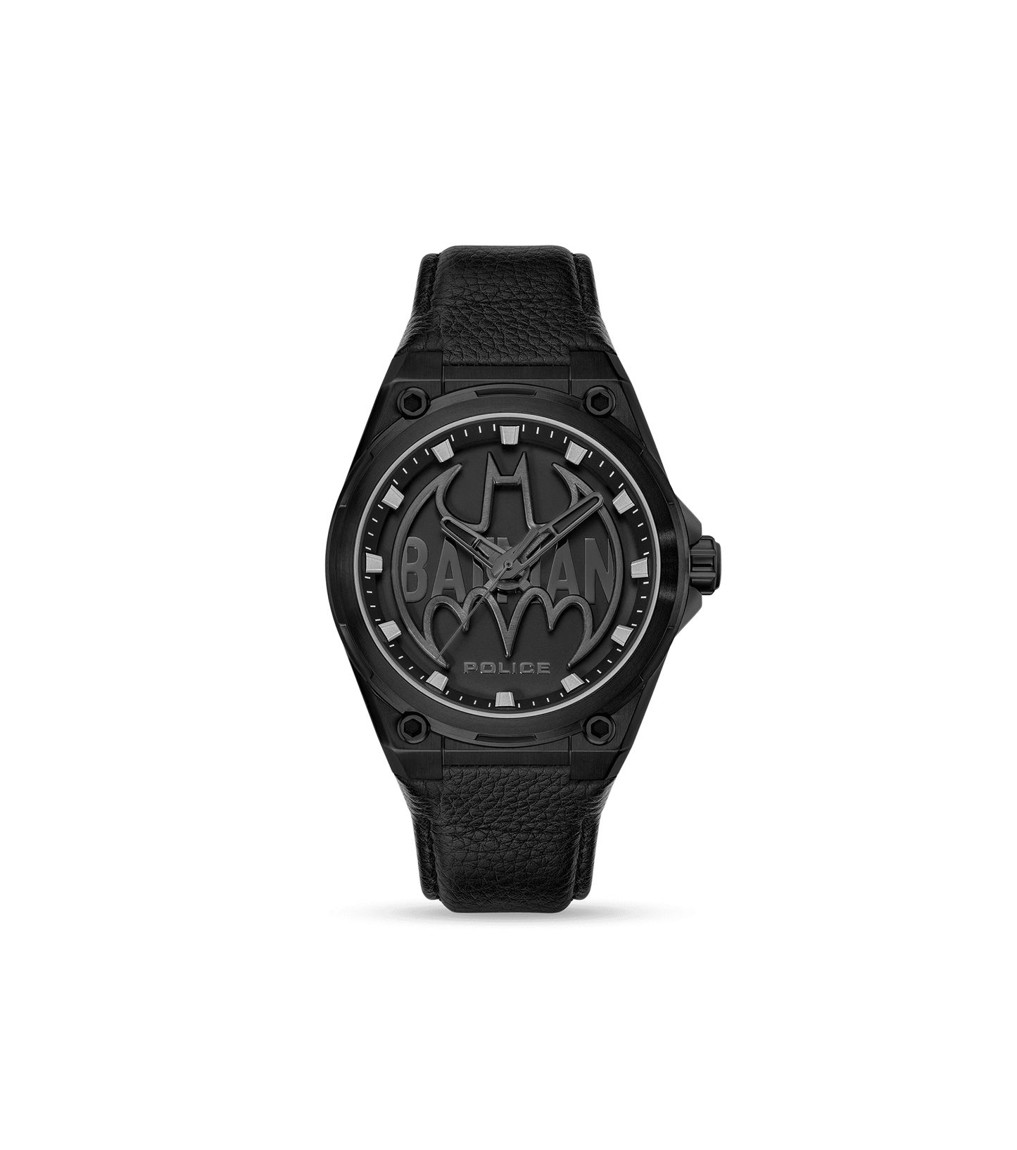 Police Batwing PEWGA0090005-SET Herrenuhr Schwarz • Mineralglas • Schwarzes Echtlederarmband