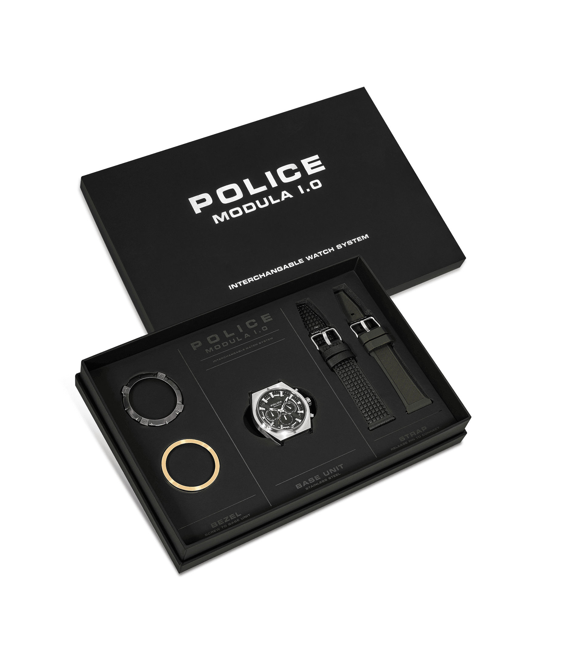 Police Modula 1.0 PEWGC00923X0 Herrenuhr Schwarz • Carbon-Lünette mit Wechselsystem • Multifunktionswerk, Bild 11