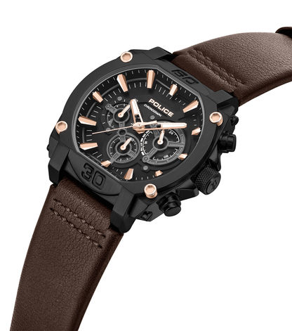 Police Norwood PEWGC0092905 Herrenuhr Grau • Quarz-Chronograph • Lederarmband Braun, Bild 2