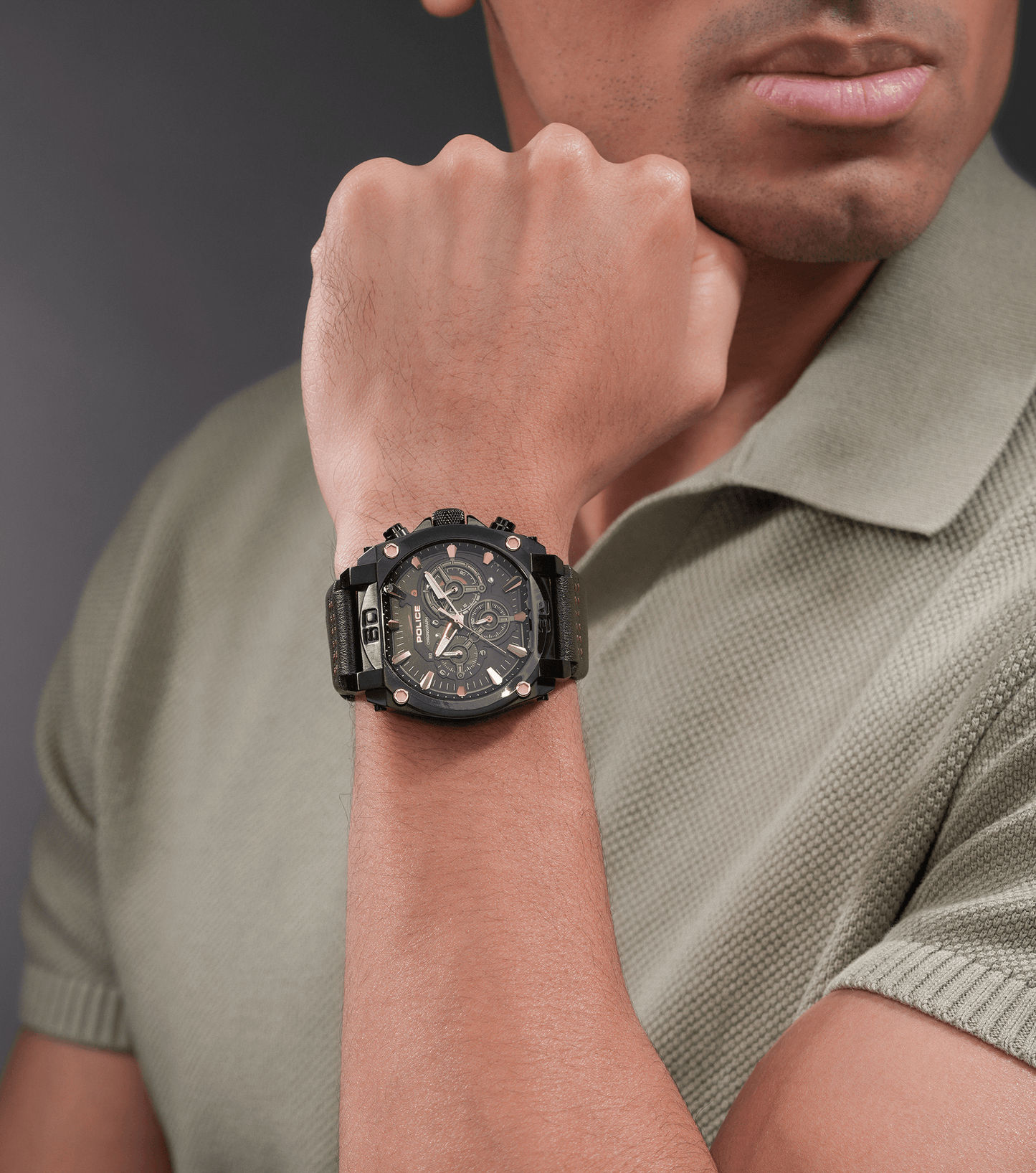 Police Norwood PEWGC0092905 Herrenuhr Grau • Quarz-Chronograph • Lederarmband Braun, Bild 5