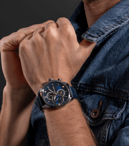 Police Reactor PEWGF0039202 Herrenuhr Blau • Multifunktions-Zifferblatt • Robustes Lederband, Bild 5