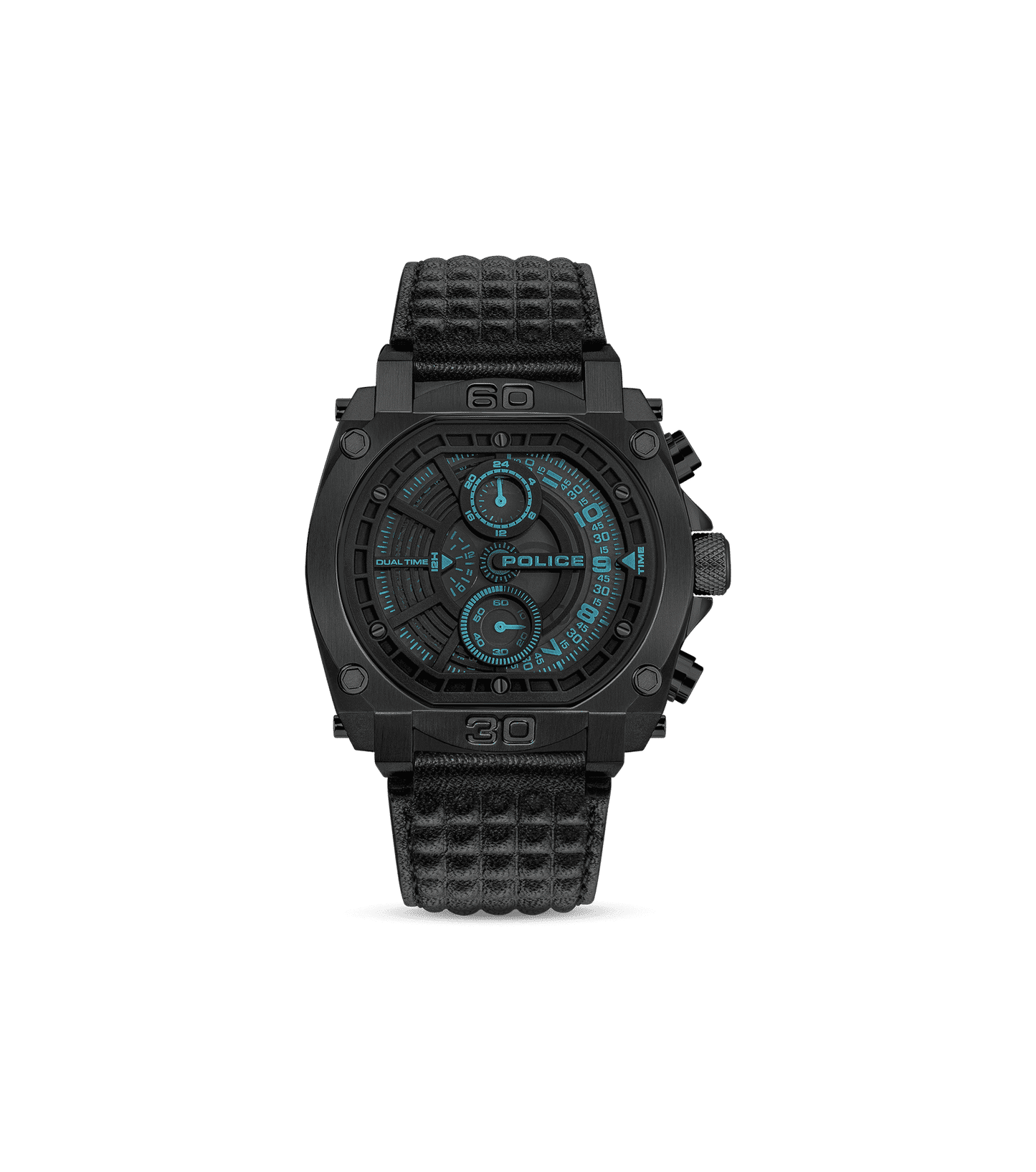 Police Norwood PEWGF0040001 Herren • Chronograph • Schwarzes Lederarmband