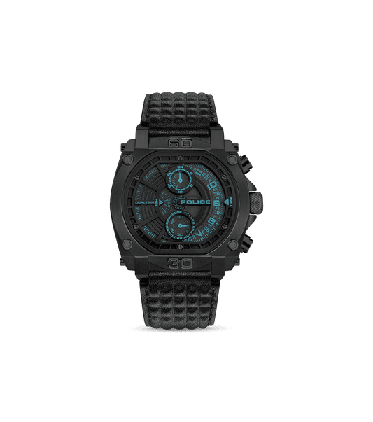 Police Norwood PEWGF0040001 Herren • Chronograph • Schwarzes Lederarmband
