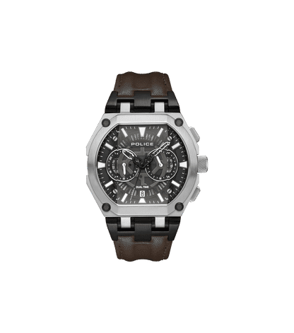 Police Shield PEWGF0054403 Herrenuhr Braun • Multifunktionswerk • Verschraubtes Gehäuse