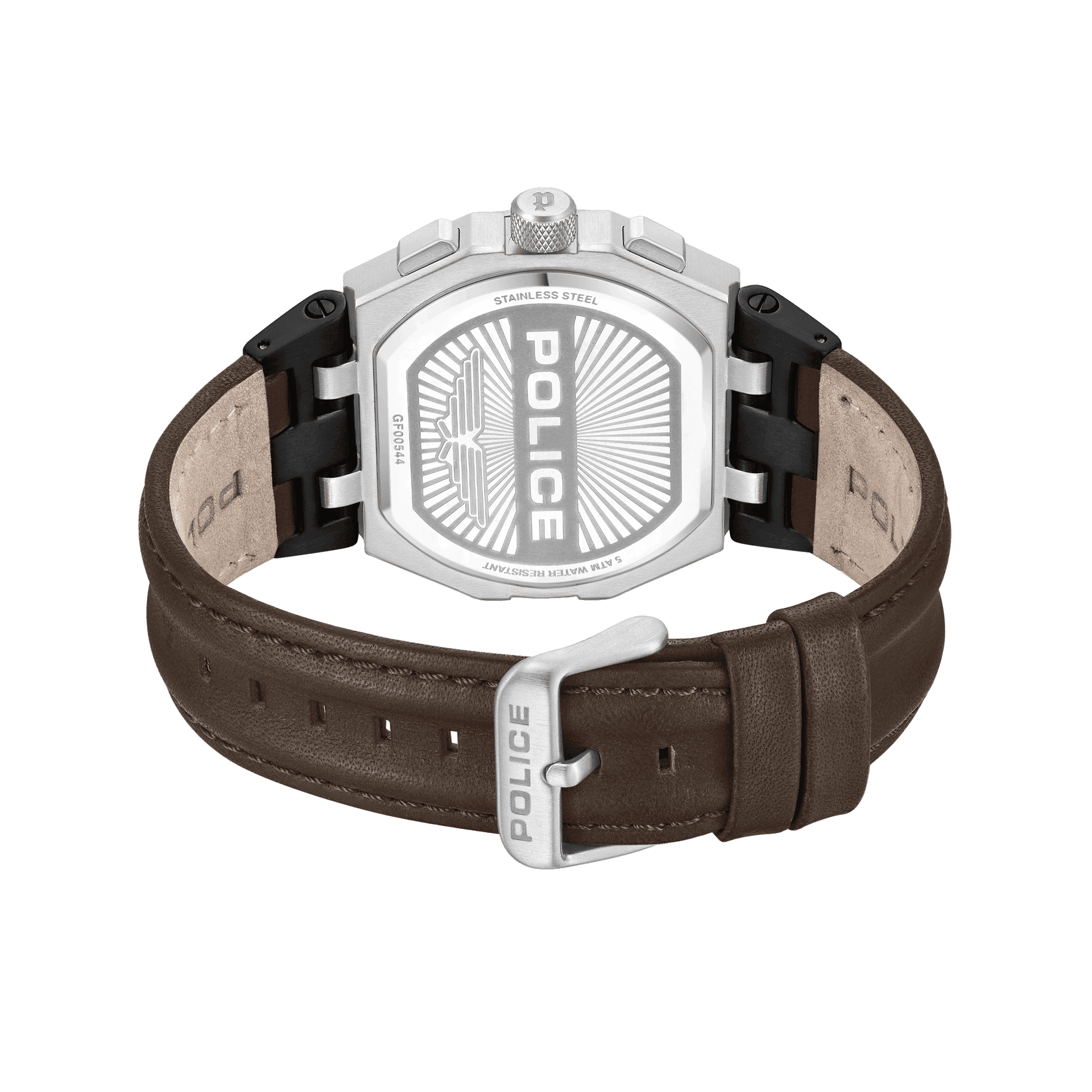 Police Shield PEWGF0054403 Herrenuhr Braun • Multifunktionswerk • Verschraubtes Gehäuse, Bild 3