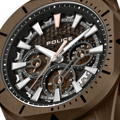 Police Electrical PEWGF0054502 Herrenuhr Stahl • Multifunktion • Khaki Lederarmband, Bild 4