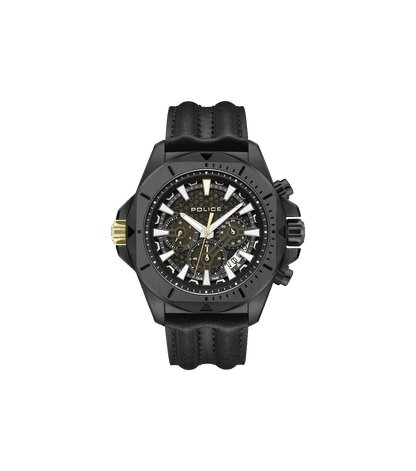 Police Electrical PEWGF0054503 Herrenuhr Schwarz • Multifunktion • Lederband