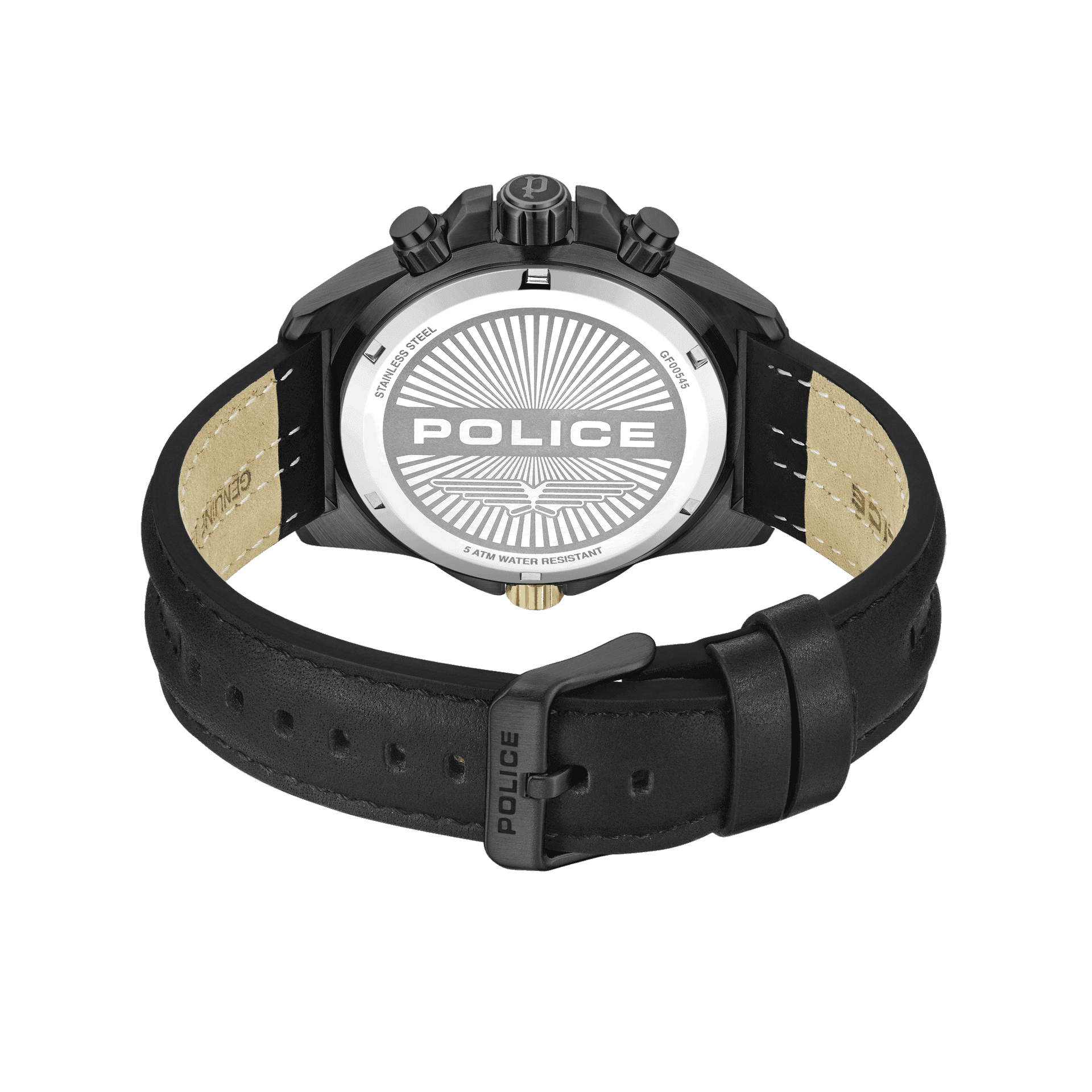 Police Electrical PEWGF0054503 Herrenuhr Schwarz • Multifunktion • Lederband, Bild 3