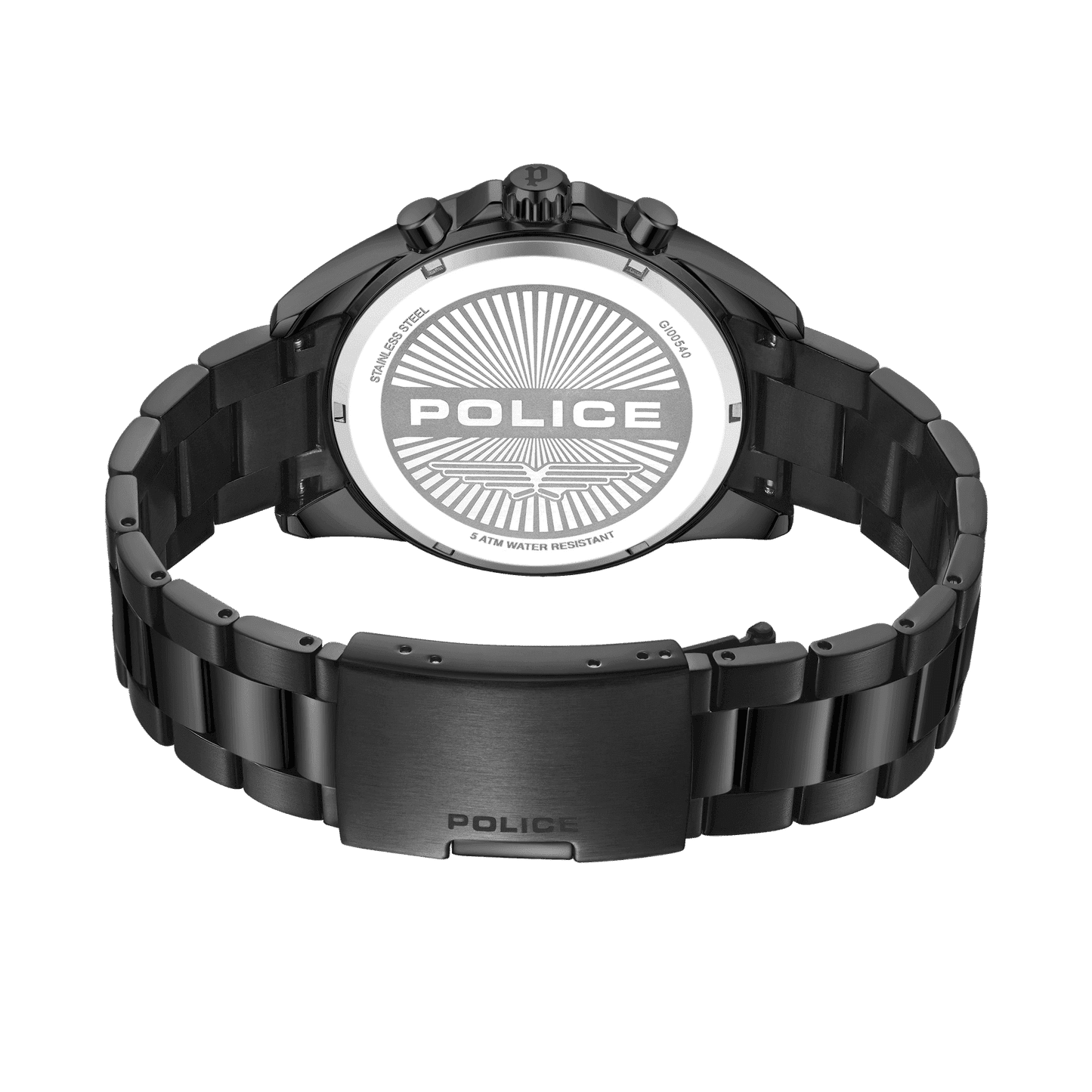 Police Burbank PEWGI0054004 Herrenuhr Schwarz • Chronograph • Metallarmband, Bild 3