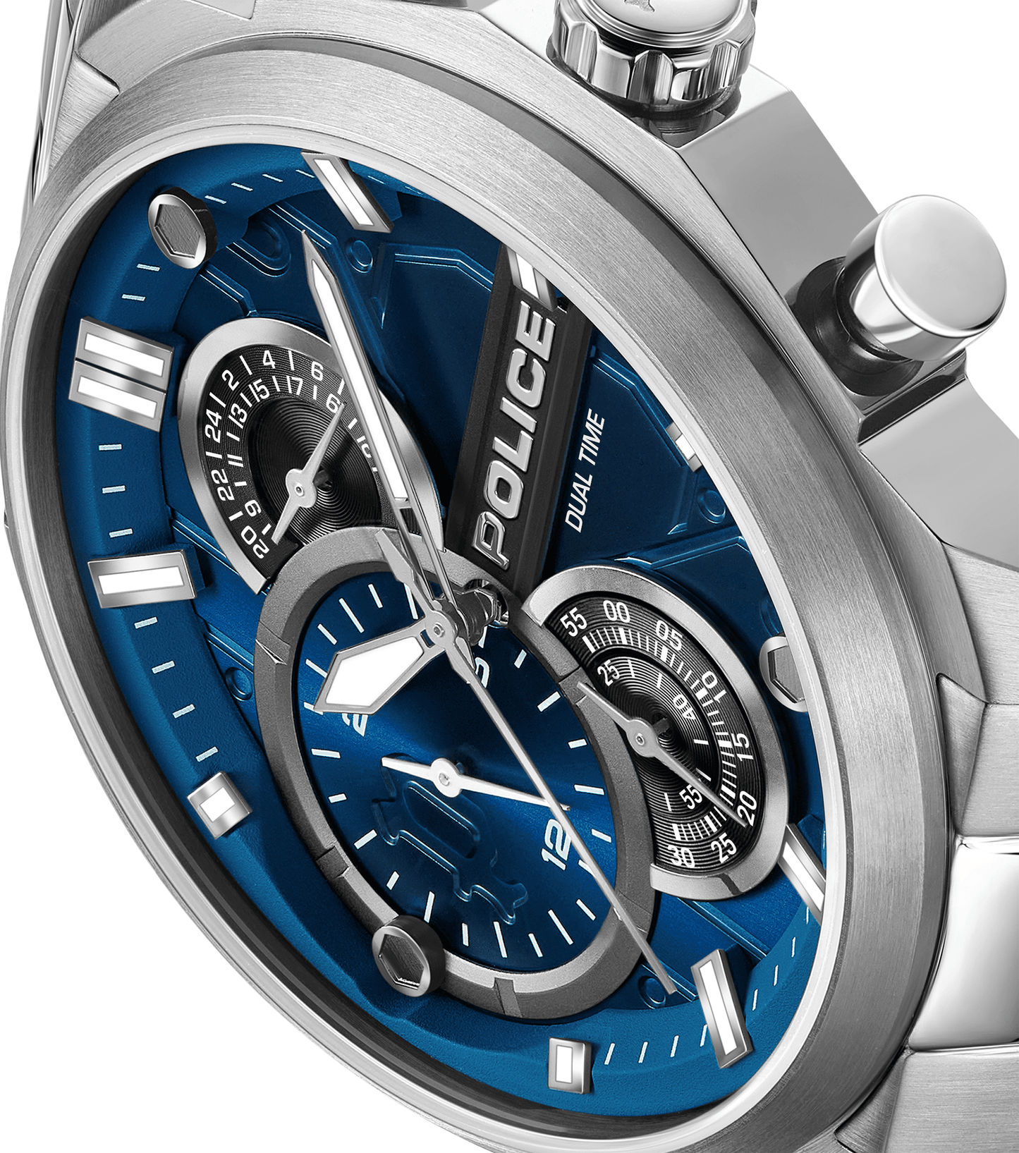 Police Reactor PEWGK0039207 Herrenuhr Silber • Multifunktionswerk • Edelstahlarmband, Bild 4